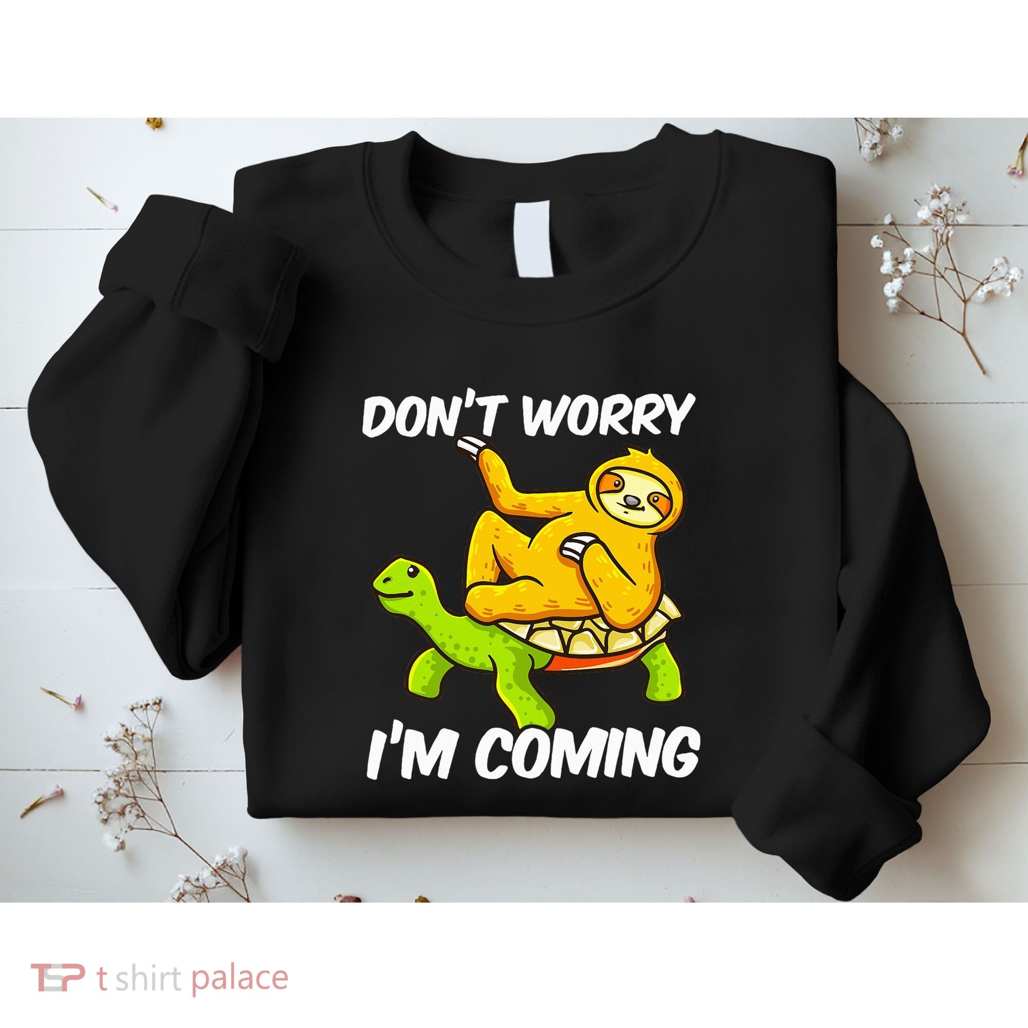Sloth Riding Turtle Tortoise Sloth Lovers Sweatshirt