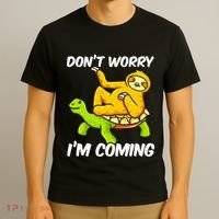 Sloth Riding Turtle Tortoise Sloth Lovers T-Shirt thumb 3