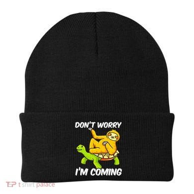 Sloth Riding Turtle Tortoise Sloth Lovers Beanie