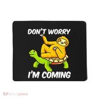 Sloth Riding Turtle Tortoise Sloth Lovers Mousepad thumb 0