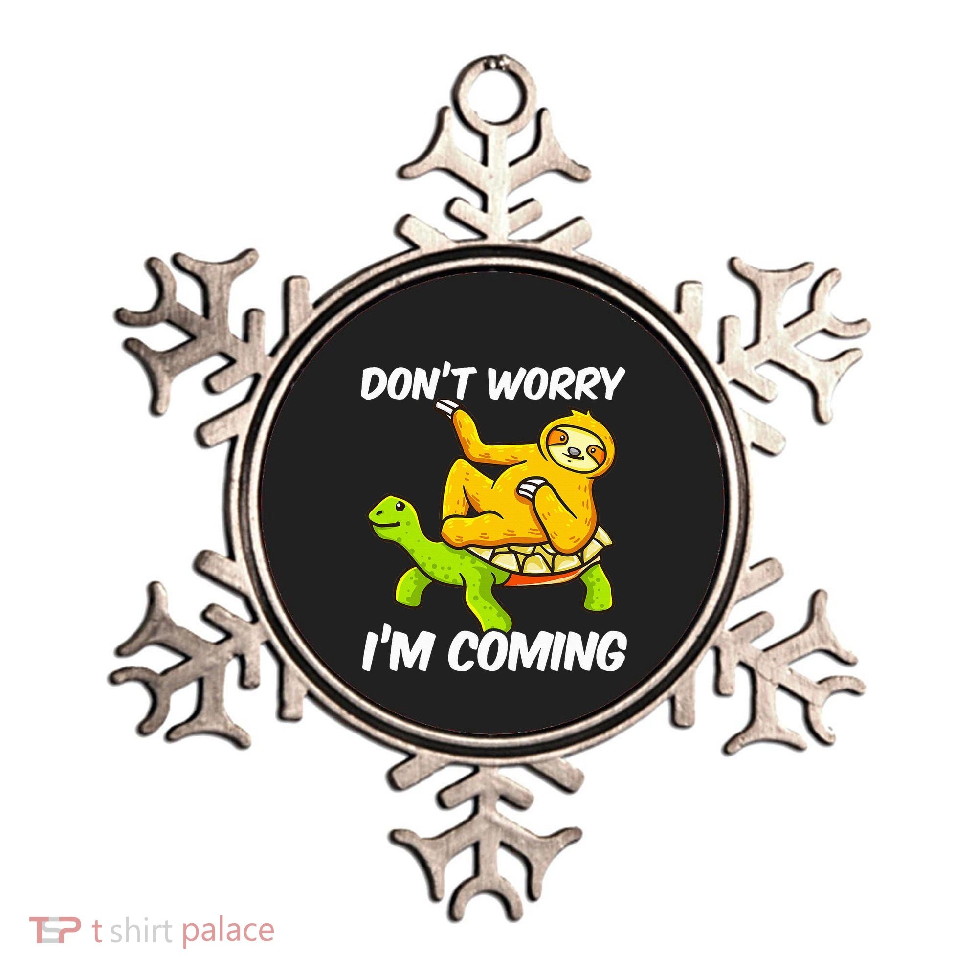 Sloth Riding Turtle Tortoise Sloth Lovers Ornament