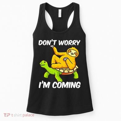 Sloth Riding Turtle Tortoise Sloth Lovers Women's Tank Top