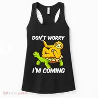 Sloth Riding Turtle Tortoise Sloth Lovers Women's Tank Top thumb 0