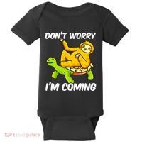 Sloth Riding Turtle Tortoise Sloth Lovers Baby Bodysuit thumb 0