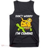 Sloth Riding Turtle Tortoise Sloth Lovers Tank Top thumb 0