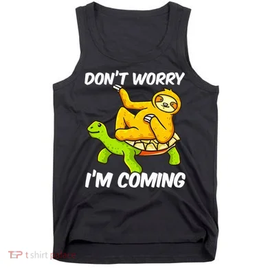 Sloth Riding Turtle Tortoise Sloth Lovers Tank Top
