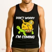 Sloth Riding Turtle Tortoise Sloth Lovers Tank Top thumb 3