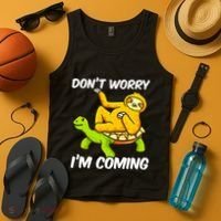 Sloth Riding Turtle Tortoise Sloth Lovers Tank Top thumb 4