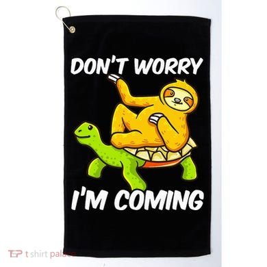 Sloth Riding Turtle Tortoise Sloth Lovers Golf Towel