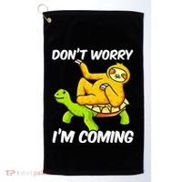 Sloth Riding Turtle Tortoise Sloth Lovers Golf Towel thumb 0