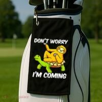 Sloth Riding Turtle Tortoise Sloth Lovers Golf Towel thumb 2