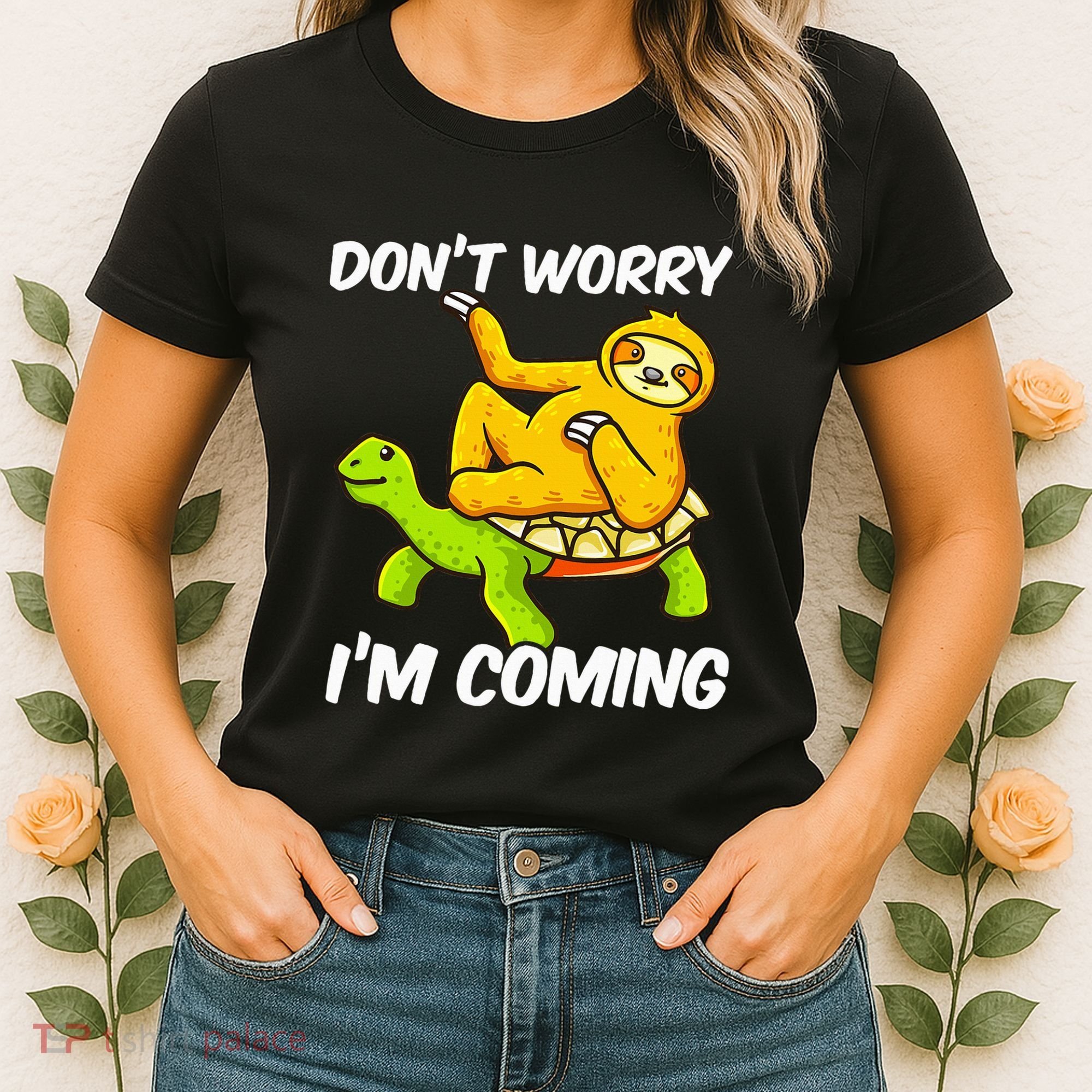 Sloth Riding Turtle Tortoise Sloth Lovers Women's T-Shirt