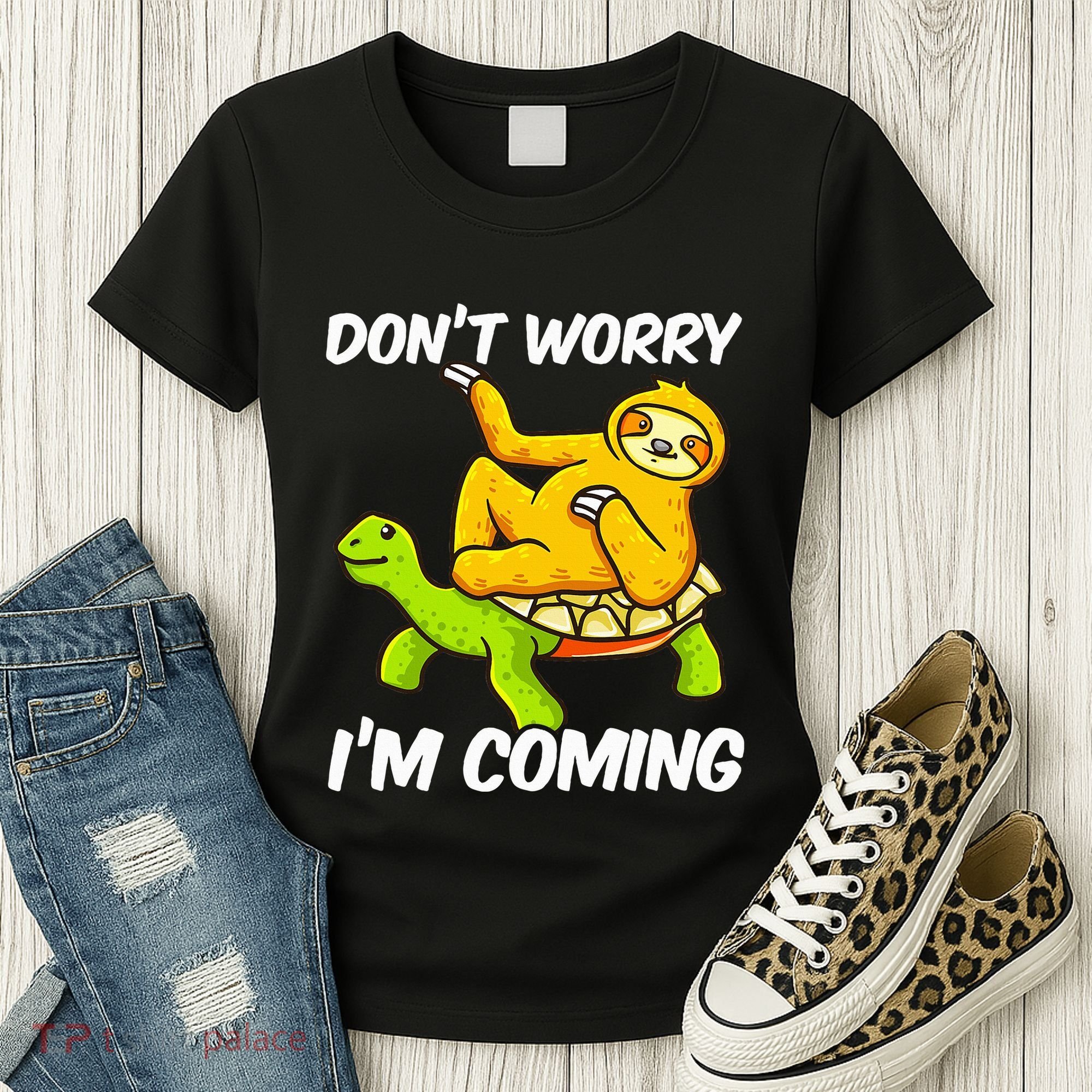 Sloth Riding Turtle Tortoise Sloth Lovers Women's T-Shirt