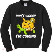 Sloth Riding Turtle Tortoise Sloth Lovers Kids Sweatshirt thumb 0