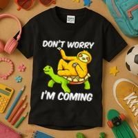 Sloth Riding Turtle Tortoise Sloth Lovers Kids T-Shirt thumb 3