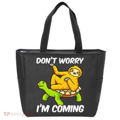 Sloth Riding Turtle Tortoise Sloth Lovers Tote Bag