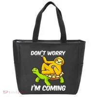 Sloth Riding Turtle Tortoise Sloth Lovers Tote Bag thumb 0