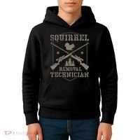 Squirrel Removal Technician Squirrel Hunting Squirrel Hunter  Kids Hoodie thumb 4