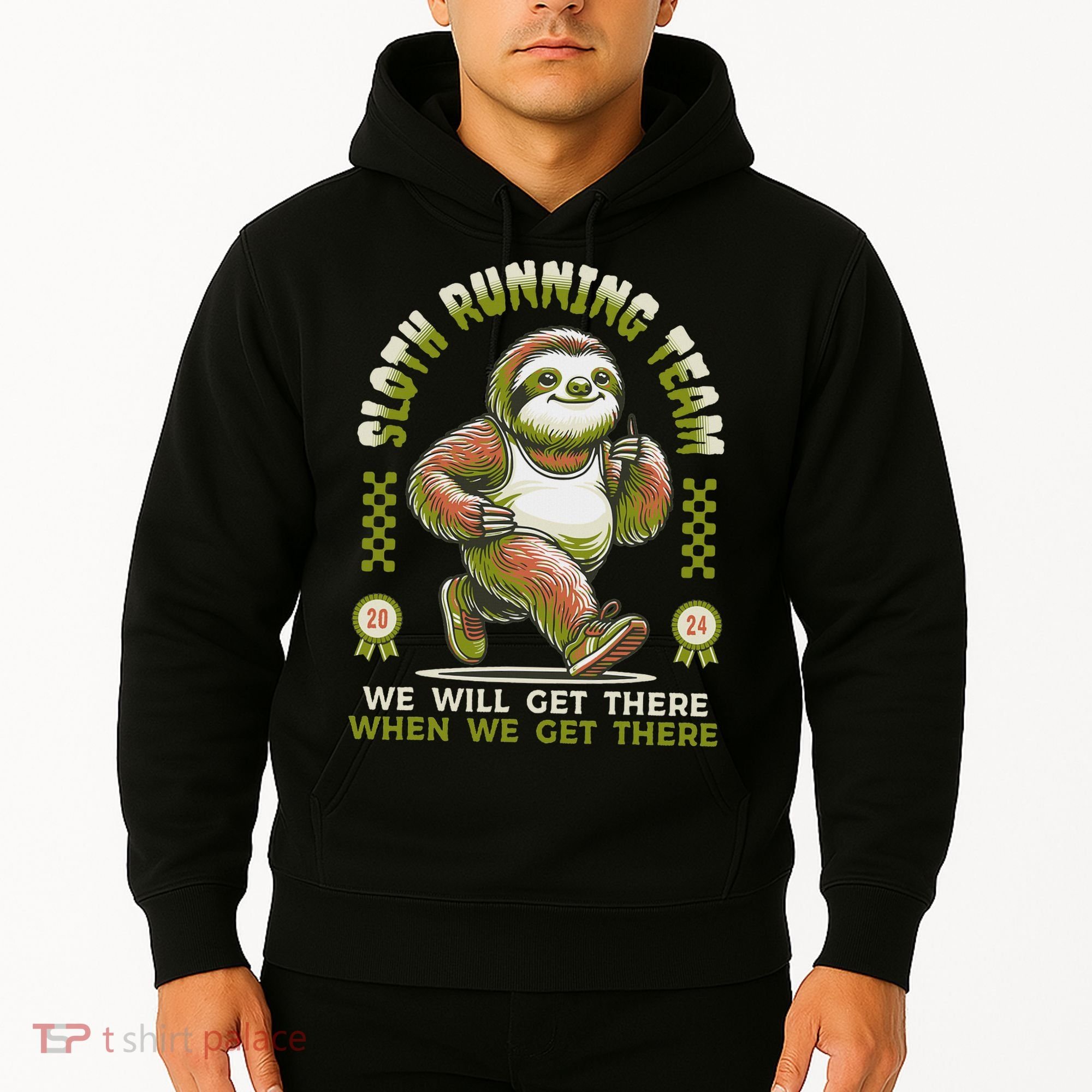 Sloth Running Team Running Gifts Women Funny Sloth Hoodie
