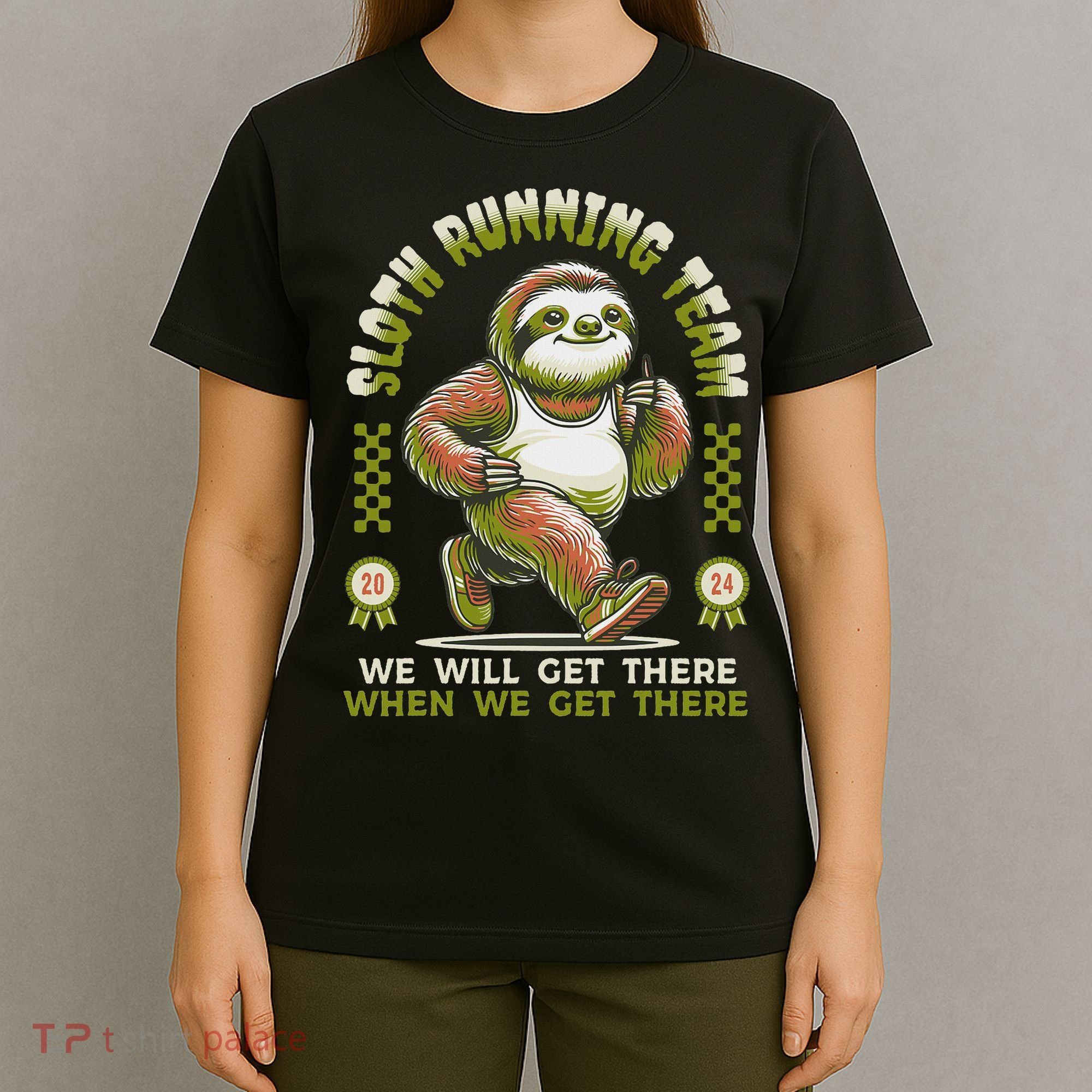 Sloth Running Team Running Gifts Women Funny Sloth T-Shirt