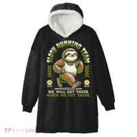 Sloth Running Team Running Gifts Women Funny Sloth Hooded Wearable Blanket thumb 0