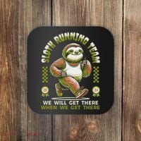Sloth Running Team Running Gifts Women Funny Sloth Coaster thumb 0