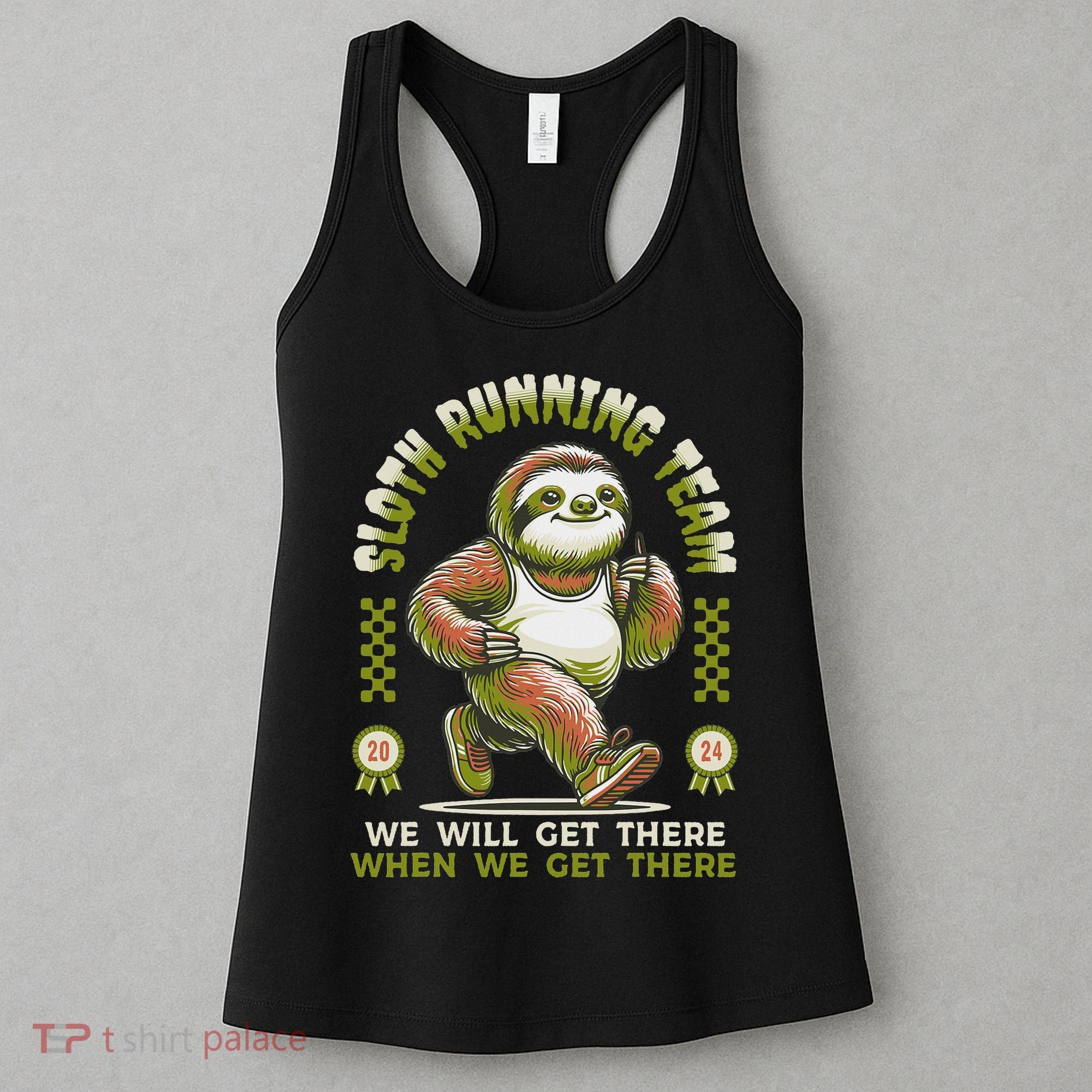 Sloth Running Team Running Gifts Women Funny Sloth Women's Tank Top