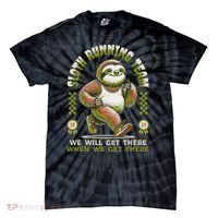 Sloth Running Team Running Gifts Women Funny Sloth Tie-Dye T-Shirt thumb 0