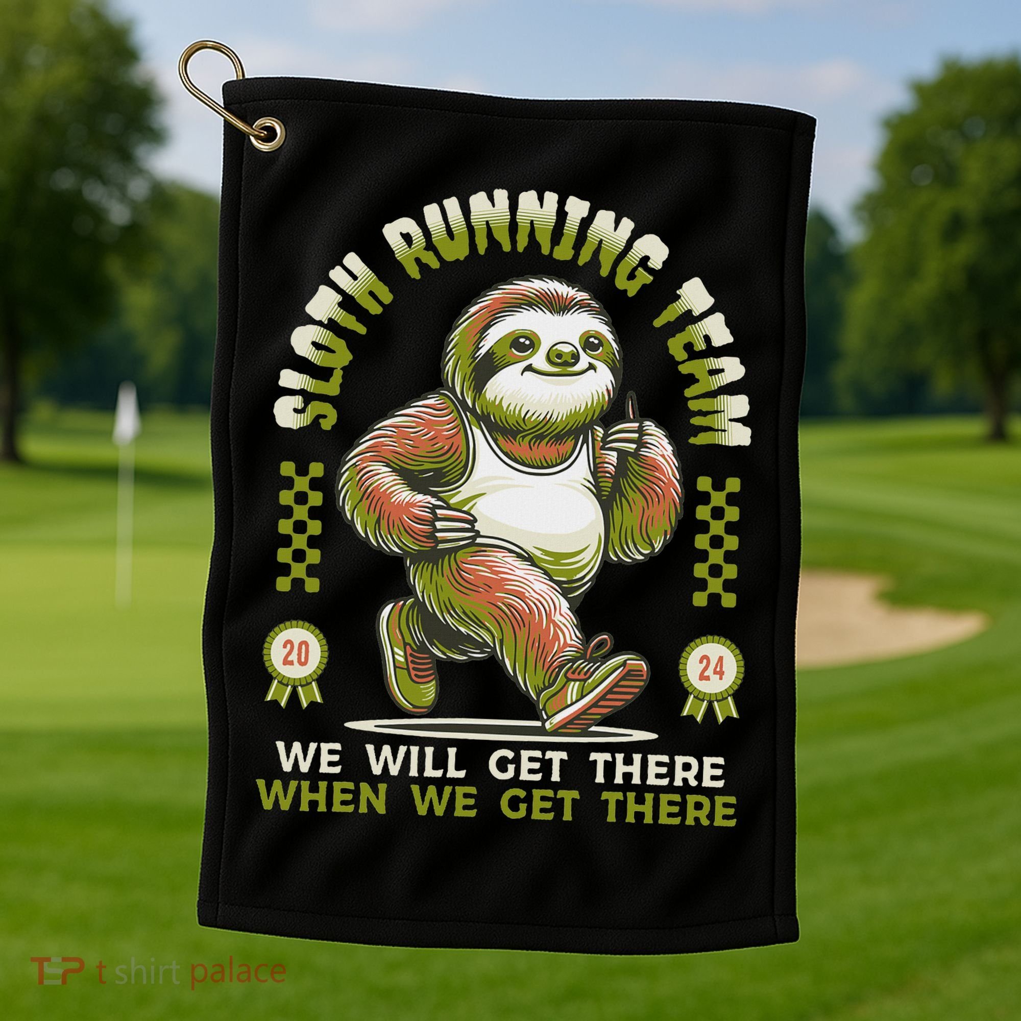 Sloth Running Team Running Gifts Women Funny Sloth Golf Towel