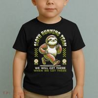 Sloth Running Team Running Gifts Women Funny Sloth Toddler T-Shirt thumb 2