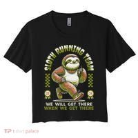 Sloth Running Team Running Gifts Women Funny Sloth Women's Crop Top Tee thumb 0