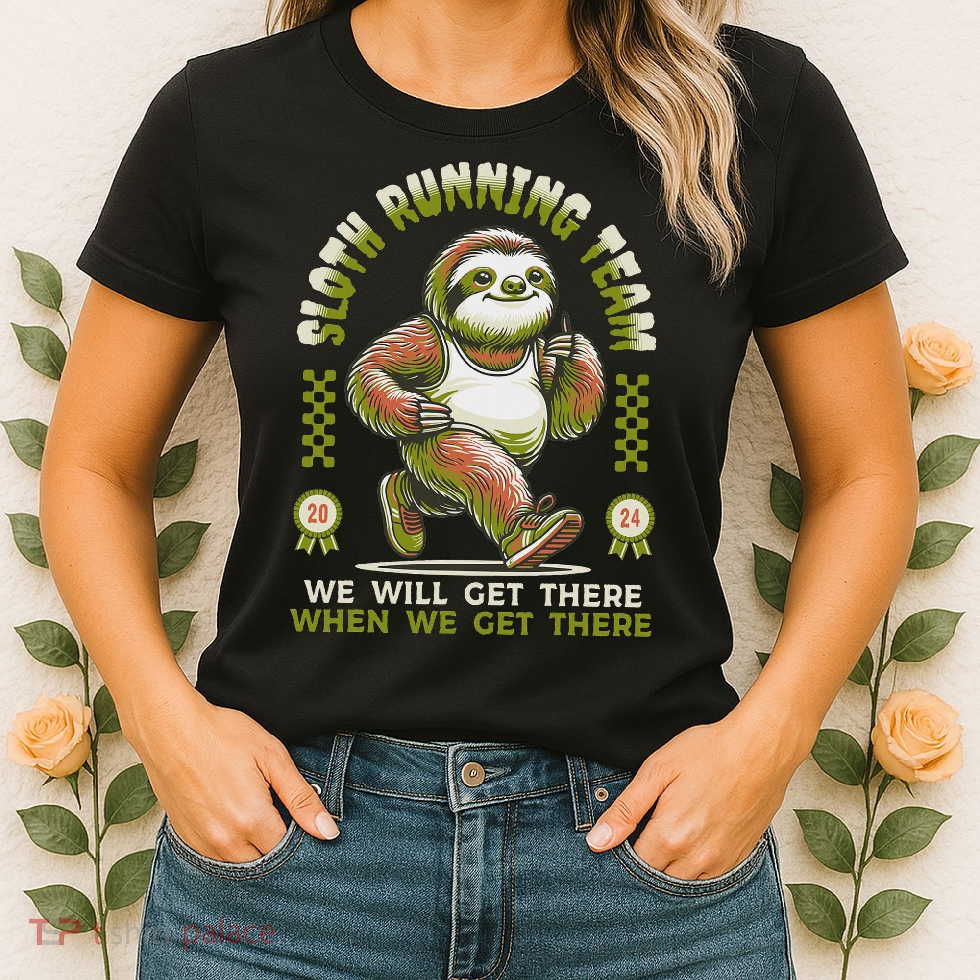 Sloth Running Team Running Gifts Women Funny Sloth Women's T-Shirt