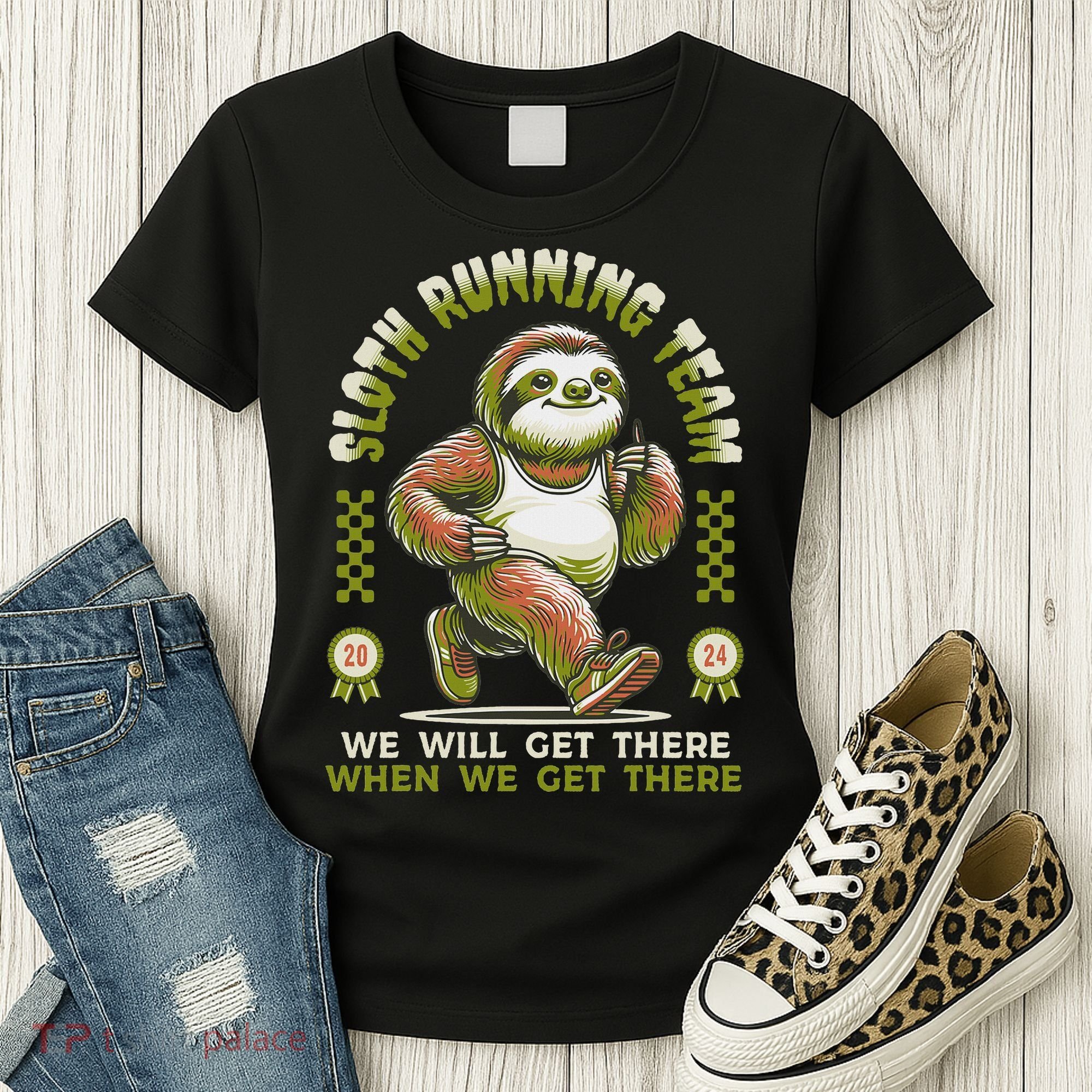 Sloth Running Team Running Gifts Women Funny Sloth Women's T-Shirt