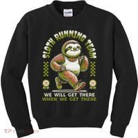 Sloth Running Team Running Gifts Women Funny Sloth Kids Sweatshirt thumb 0