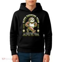 Sloth Running Team Running Gifts Women Funny Sloth Kids Hoodie thumb 4