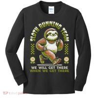 Sloth Running Team Running Gifts Women Funny Sloth Kids Long Sleeve Shirt thumb 0