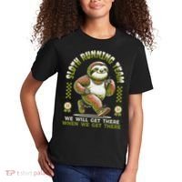 Sloth Running Team Running Gifts Women Funny Sloth Kids T-Shirt thumb 2