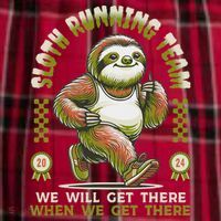 Sloth Running Team Running Gifts Women Funny Sloth Women's Flannel Plaid Pajama Pants thumb 2