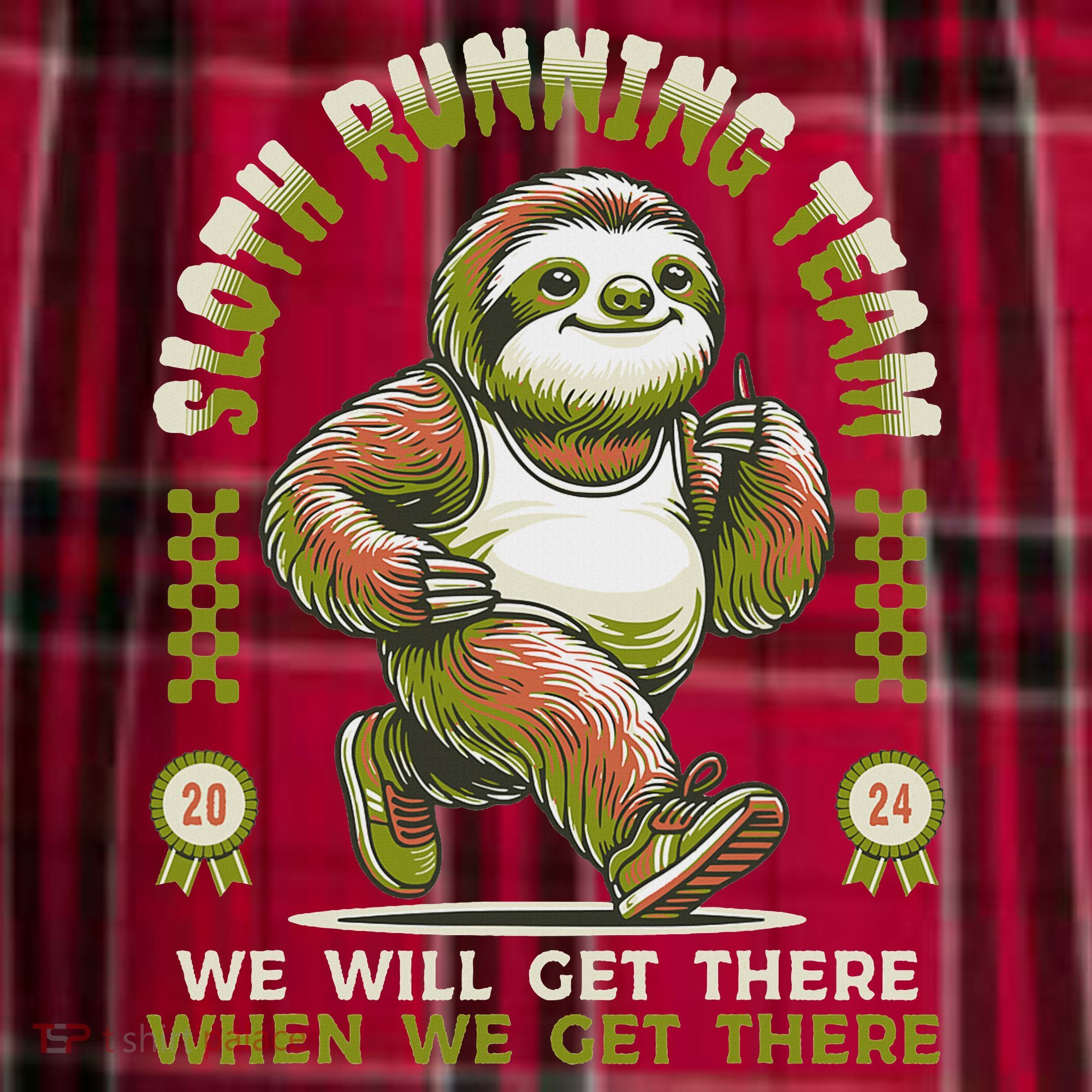 Sloth Running Team Running Gifts Women Funny Sloth Women's Flannel Plaid Pajama Pants