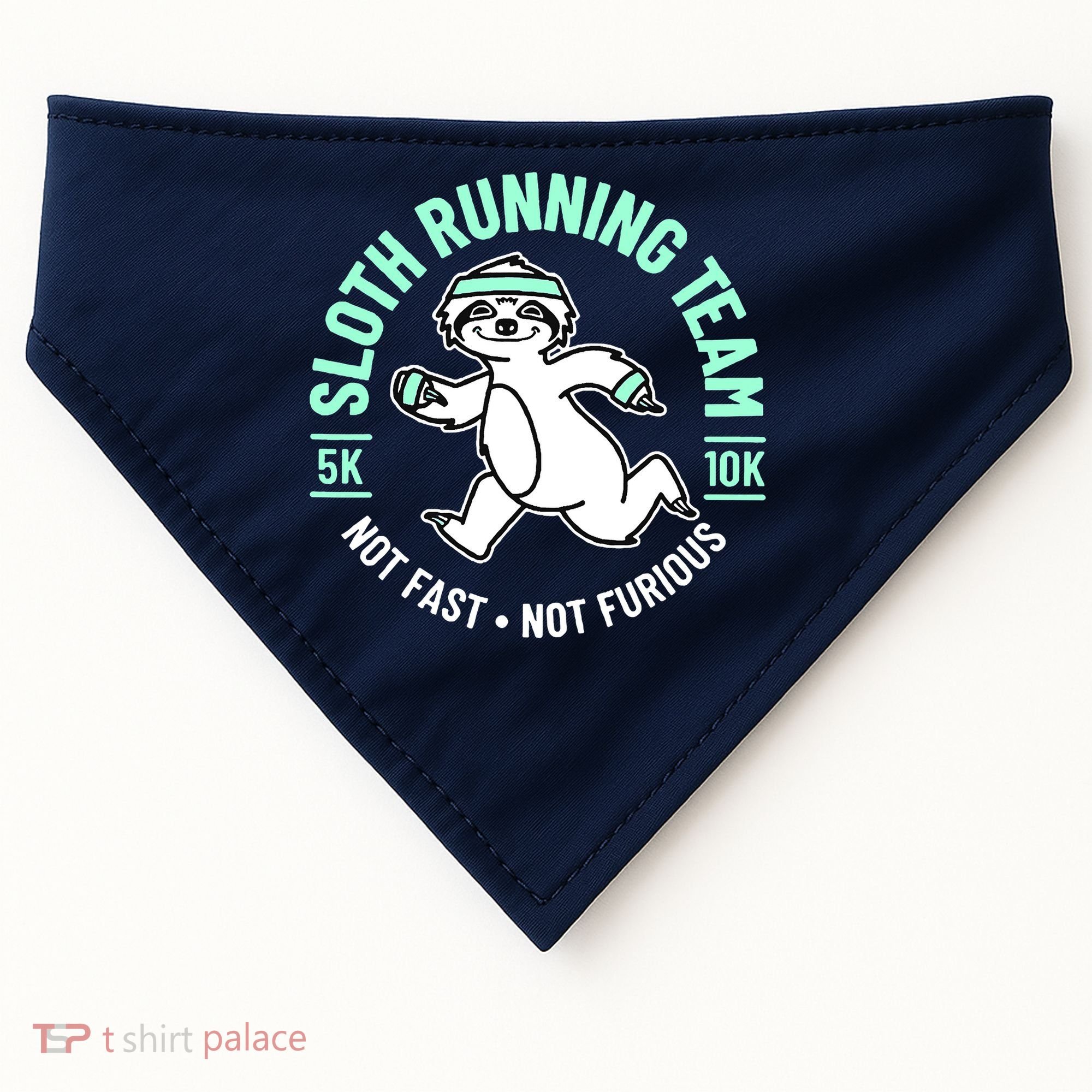 Sloth Running Team Not Fast Not Furious USA-Made Doggie Bandana