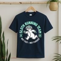 Sloth Running Team Not Fast Not Furious T-Shirt thumb 2