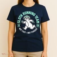 Sloth Running Team Not Fast Not Furious T-Shirt thumb 4