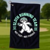 Sloth Running Team Not Fast Not Furious Golf Towel thumb 1