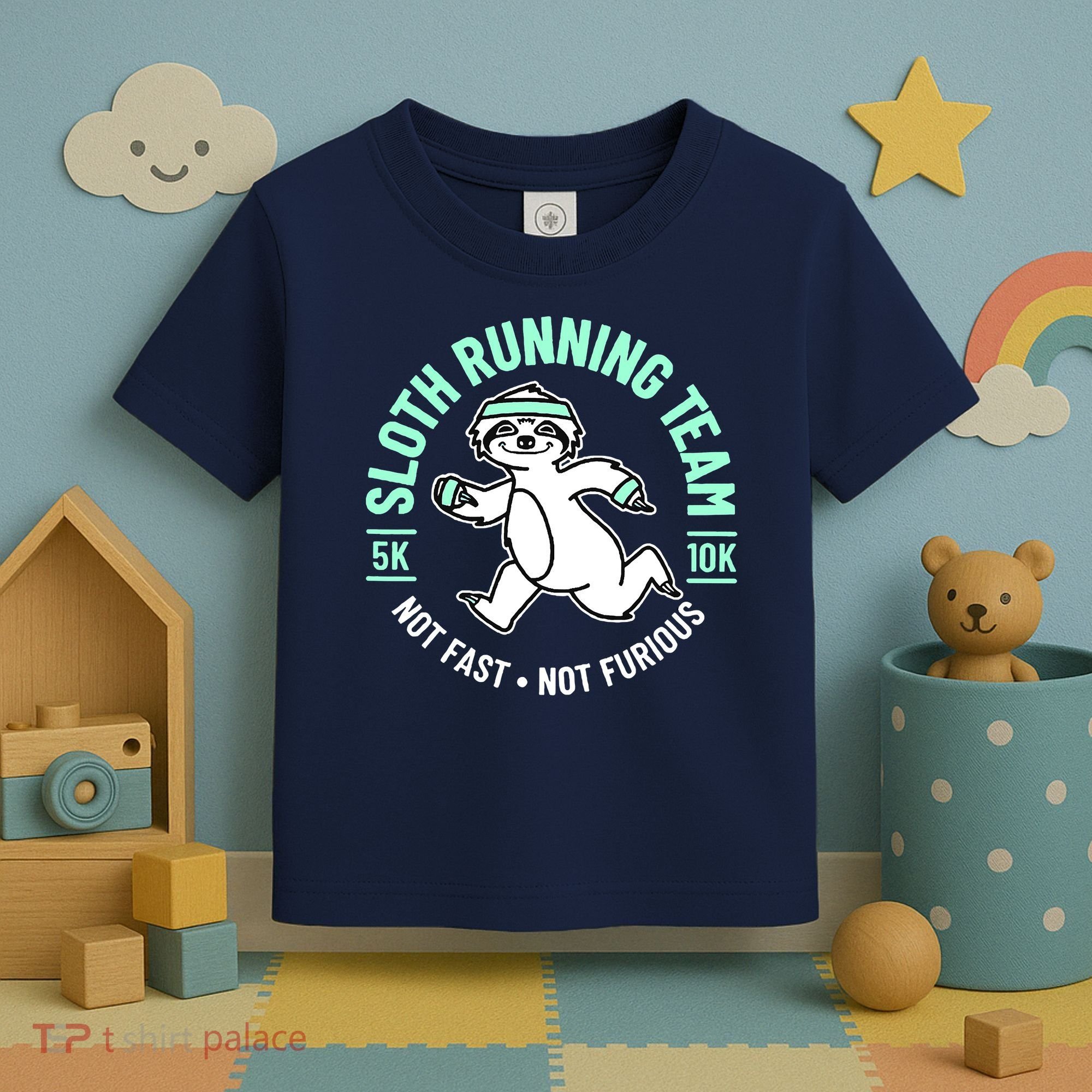 Sloth Running Team Not Fast Not Furious Toddler T-Shirt