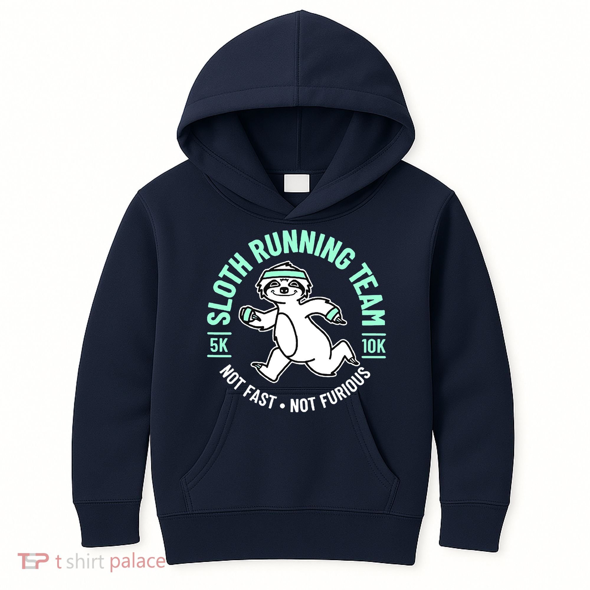 Sloth Running Team Not Fast Not Furious Kids Hoodie