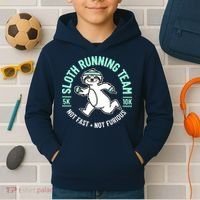 Sloth Running Team Not Fast Not Furious Kids Hoodie thumb 2