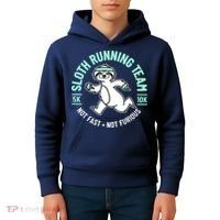Sloth Running Team Not Fast Not Furious Kids Hoodie thumb 4