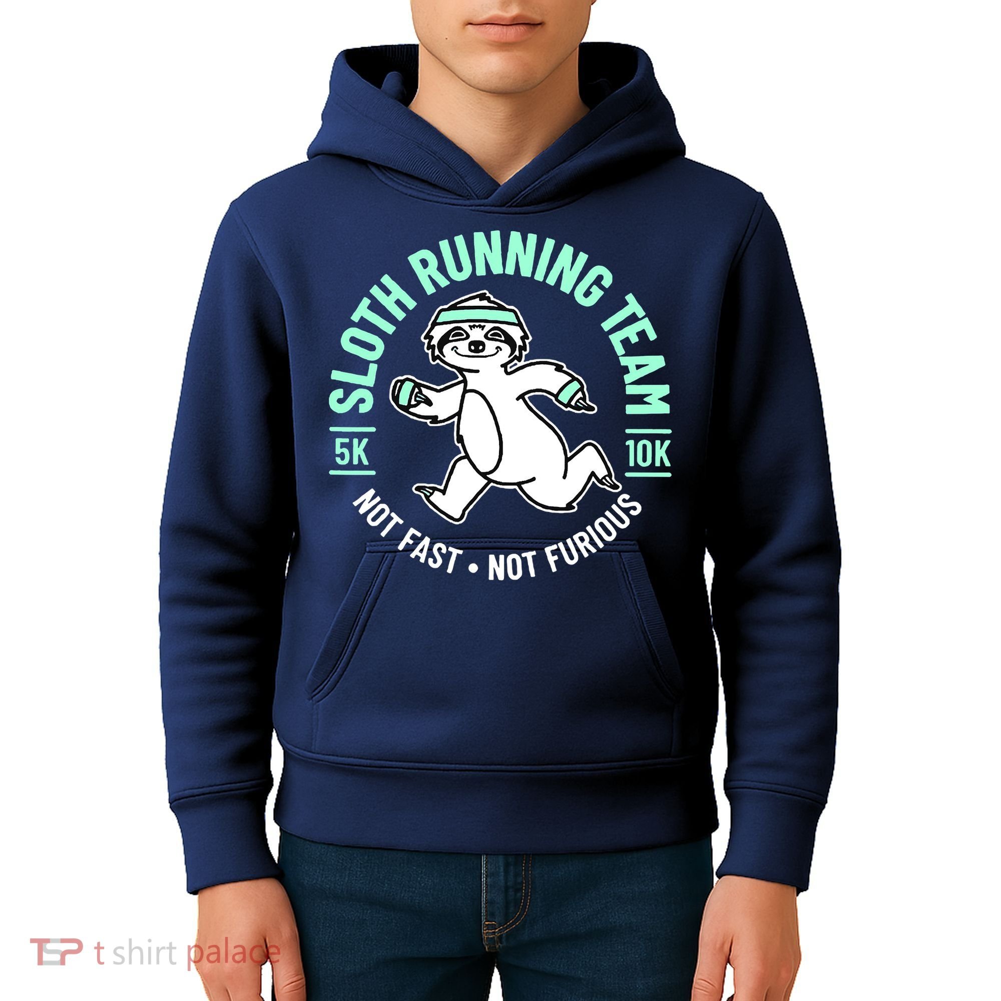 Sloth Running Team Not Fast Not Furious Kids Hoodie