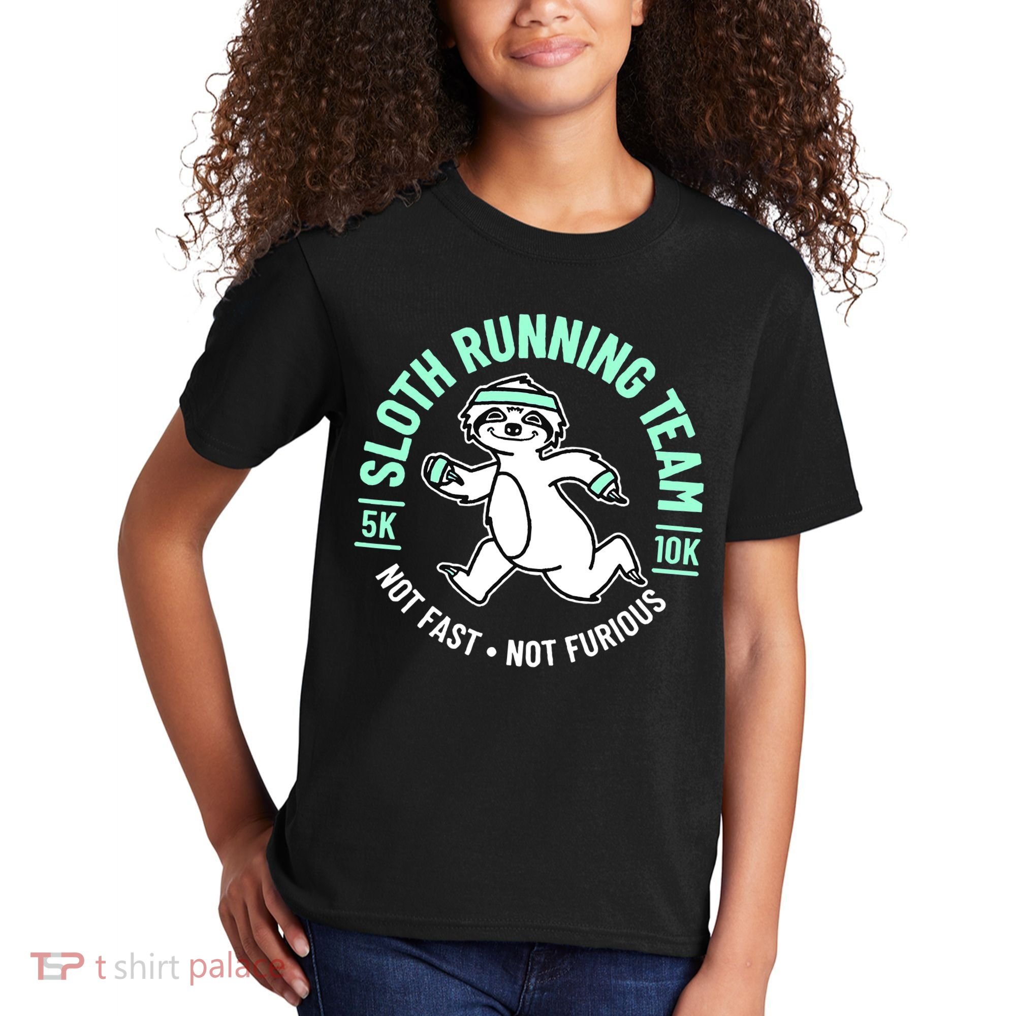 Sloth Running Team Not Fast Not Furious Kids T-Shirt