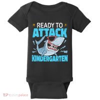 Shark Ready To Attack Kindergarten First Day Of School Baby Bodysuit thumb 0